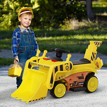 Load image into Gallery viewer, Kids Ride-On Digger Bulldozer - Yellow