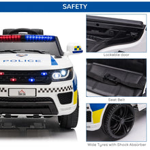 Load image into Gallery viewer, 12V Kid Electric Ride On Police Car with Remote Siren Light Bluetooth 3-6 Years