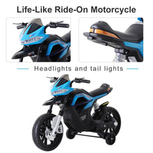Load image into Gallery viewer, Ride On Kids Electric Motorbike 6V Battery Powered with Brake Lights and Music Blue