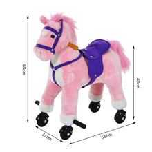 Load image into Gallery viewer, Rocking Horse with Rolling Wheels & Sound-Pink
