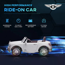 Load image into Gallery viewer, Kids Electric Ride On Car with Parent Remote, 12V Battery Powered Toy Car with Music Horn Lights MP3 Suspension Wheels for 37-72 Months - White