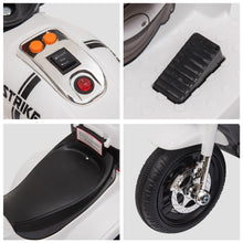 Load image into Gallery viewer, Kids 6V Electric Ride On Motorcycle 3 Wheel Vehicle Lights Music Horn Storage Box White