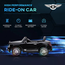 Load image into Gallery viewer, Kids Electric Ride On Car with Parent Remote, 12V Battery Powered Toy Car with Music Horn Lights MP3 Suspension Wheels for 37-72 Months -  Black