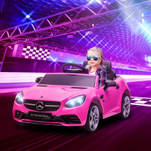 Load image into Gallery viewer, Mercedes Benz SLC 300 Licensed 12V Kids Electric Ride On Car with Parental Remote Two Motors Music Lights Suspension Wheels for 3-6 Years Pink