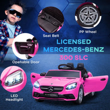 Load image into Gallery viewer, Mercedes Benz SLC 300 Licensed 12V Kids Electric Ride On Car with Parental Remote Two Motors Music Lights Suspension Wheels for 3-6 Years Pink