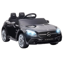 Load image into Gallery viewer, Mercedes Benz SLC 300 Licensed 12V Kids Electric Ride On Car with Parental Remote Two Motors Music Lights Suspension Wheels for 3-6 Years Black