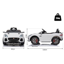 Load image into Gallery viewer, Jaguar F-type Licensed 6V Rechargeable Battery Ride On Car - White
