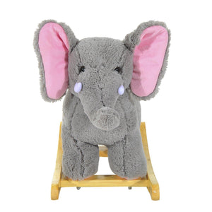 Kids Plush Ride On Elephant-Grey