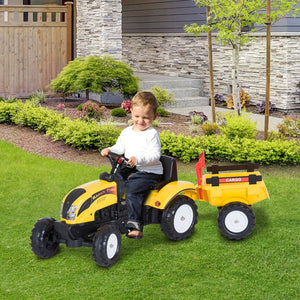 Kids Pedal Go-Kart Ride-On Tractor w/ Rake on Four Wheels