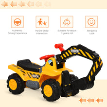Load image into Gallery viewer, Kids 4-in-1 HDPE Excavator Ride On Truck Yellow/Black
