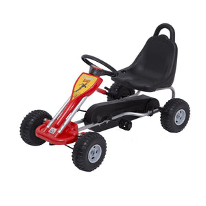 Kids Ride on Pedal Go Kart with Hand Brake-Red
