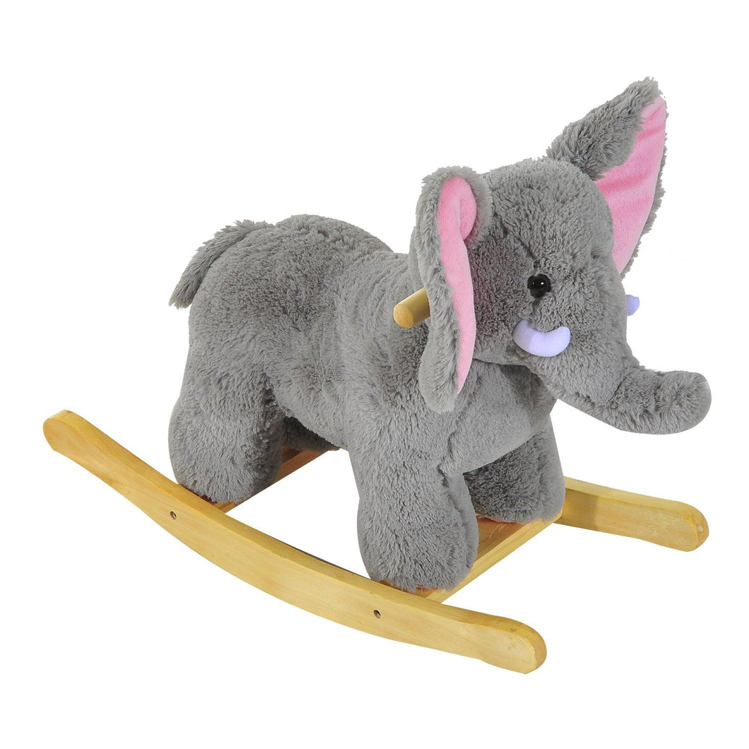 Kids Plush Ride On Elephant-Grey