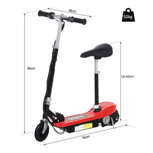 Kids Foldable E-Scooter W/Brake Kickstand-Red