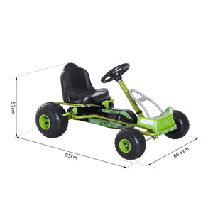 Kids Pedal Go Kart W/Adjustable Seat-Green