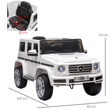 Load image into Gallery viewer, Mercedes Benz G500 12V Kids Electric Ride On Car - White
