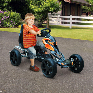 Kids Ride On Pedal Go Kart -Orange/Black