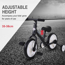 Load image into Gallery viewer, Toddlers Removable Stabiliser Balance Bike Black
