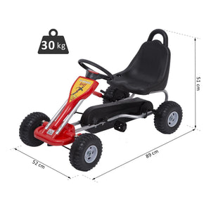 Kids Ride on Pedal Go Kart with Hand Brake-Red