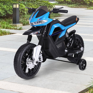 Ride On Kids Electric Motorbike 6V Battery Powered with Brake Lights and Music Blue