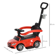 Load image into Gallery viewer, Toddlers Licensed Mercedes-Benz Ride On Stroller Red
