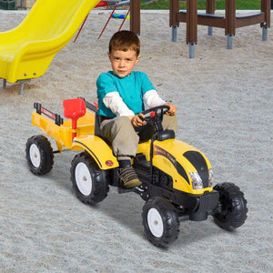 Kids Pedal Go-Kart Ride-On Tractor w/ Rake on Four Wheels