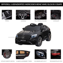 Load image into Gallery viewer, Mercedes-Benz AMG GLA45 licensed electric car with remote control 2 x 35W engines MP3 seat belt 3–8 years Black
