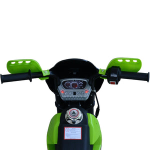 Childrens Motorbike Ride On Car Electric 6V Battery Kids Toy 4-Wheel in Green