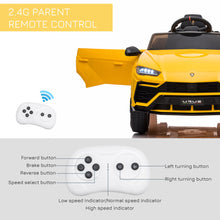 Load image into Gallery viewer, Lamborghini Urus 12V Kids Electric Ride On Car - Yellow
