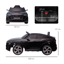 Load image into Gallery viewer, Electric  Audi E-tron Ride-On Sports Car, 12V Two Motors Battery Powered Toy w/ Remote Control, Lights, Music, Horn - Black
