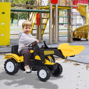 Kids Pedal Go-Kart Ride-On Excavator with Digger on Four Wheels