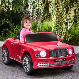 Kids Electric Ride On Car with Parent Remote, 12V Battery Powered Toy Car with Music Horn Lights MP3 Suspension Wheels for 37-72 Months - Red