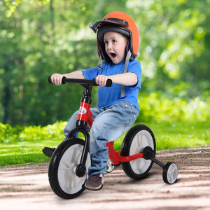 Toddlers Removable Stabiliser Balance Bike -  Red