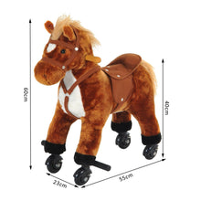 Load image into Gallery viewer, Kids Rocking Horse with Rolling Wheels and Sound-Brown
