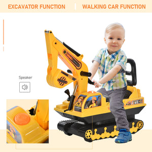 Ride On Excavator Toy Tractors Digger Movable Walker Construction Truck 3 Years