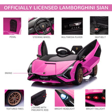 Load image into Gallery viewer, Lamborghini 12V Kids Electric Ride On Car Toy with Remote Control Pink
